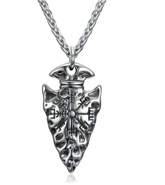 Nordic Spear Pendant with Helm of Terror Symbol - ZA-Zola