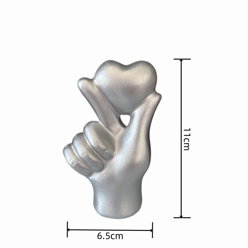 Decorative Resin Love Gesture Ornament | Valentine’s Day Décor