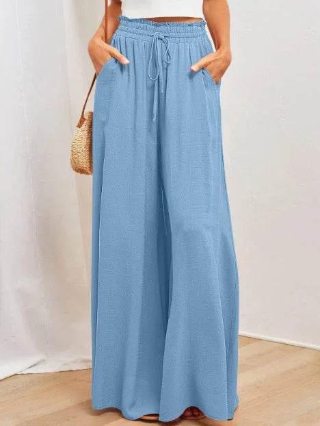 Floral Wide-Leg Beach Pants – Summer Vibes Only - ZA-Zola