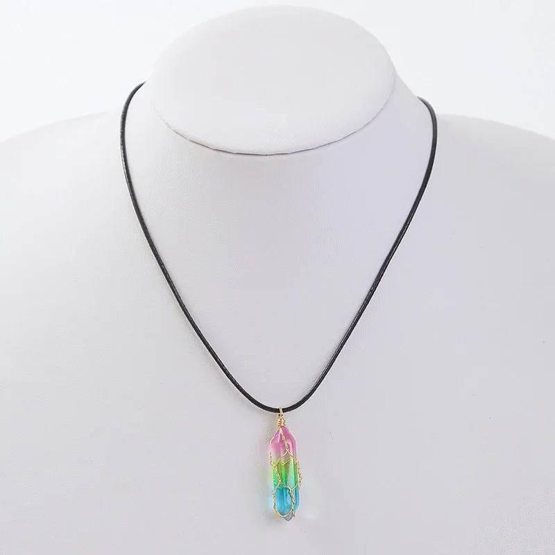 Transparent Geometric Diamond Crystal Necklace - ZA-Zola