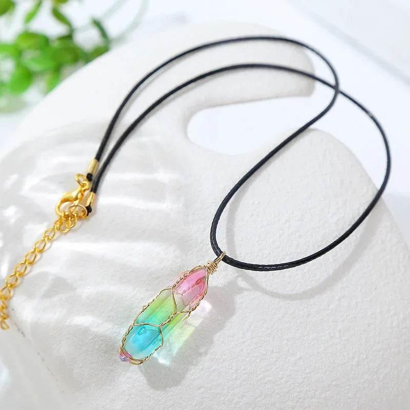 Transparent Geometric Diamond Crystal Necklace - ZA-Zola