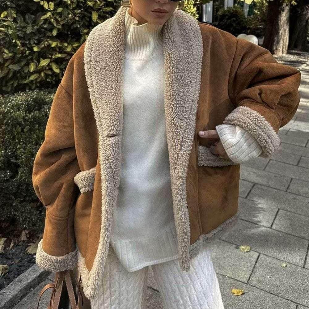 Lapel Woolen Coat with Pockets – Women’s Winter Jacket - ZA-Zola