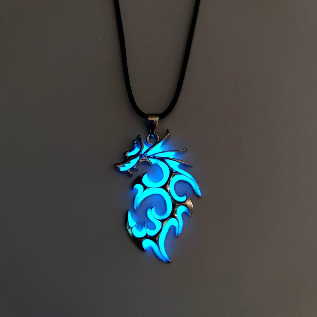 ZA-Zola Men’s Luminous Flame Dragon Necklace - ZA-Zola