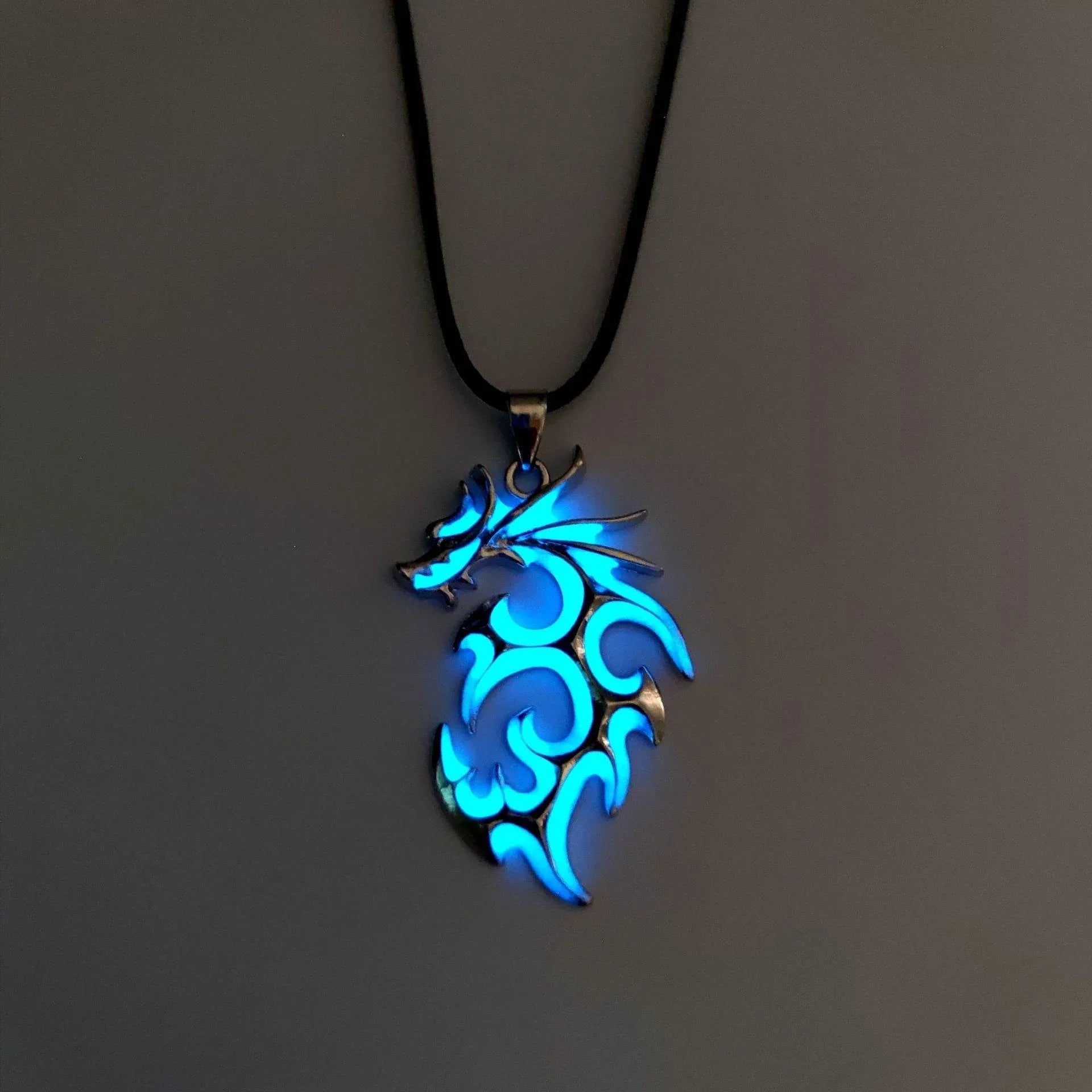 ZA-Zola Men’s Luminous Flame Dragon Necklace - ZA-Zola