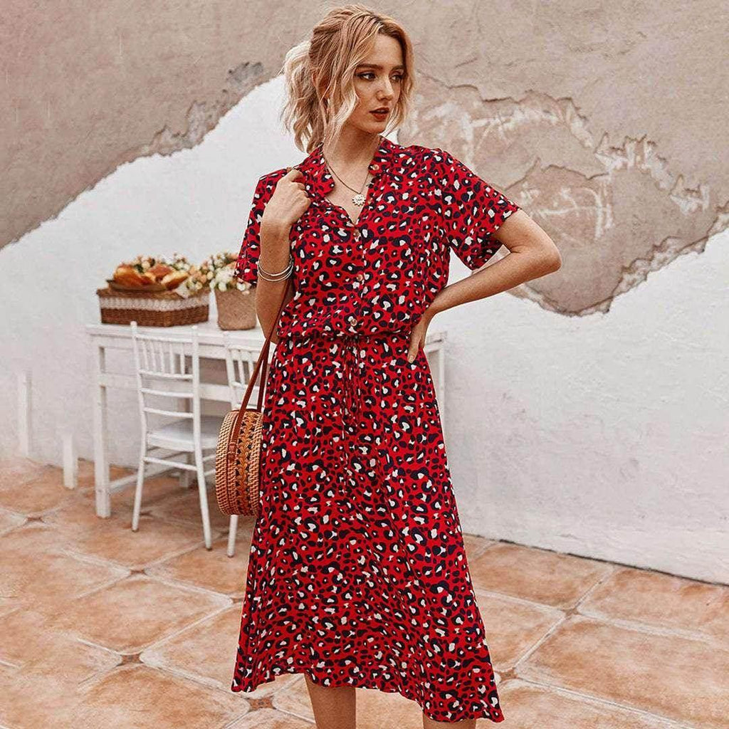 Printed Vacation Cake Skirt Maxi Dress - ZA-Zola