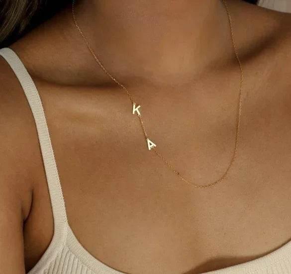 Silver Center Letter Necklace – Shop Now - ZA-Zola