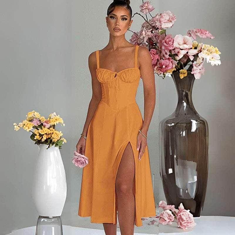 Casual Lace-Up Slim Fit Sling Dress - Elegant Style - ZA-Zola