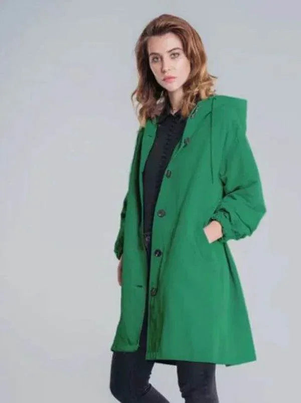 Casual Women's Windbreaker – Mid-Length Long Sleeve Jacket - ZA-Zola