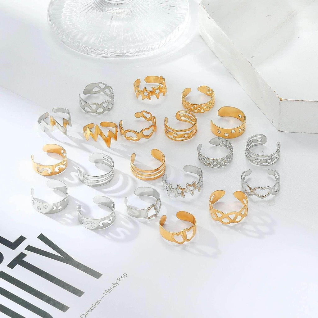 Shop 10-Piece Star Moon Toe Ring Set - Buy Now! - ZA-Zola