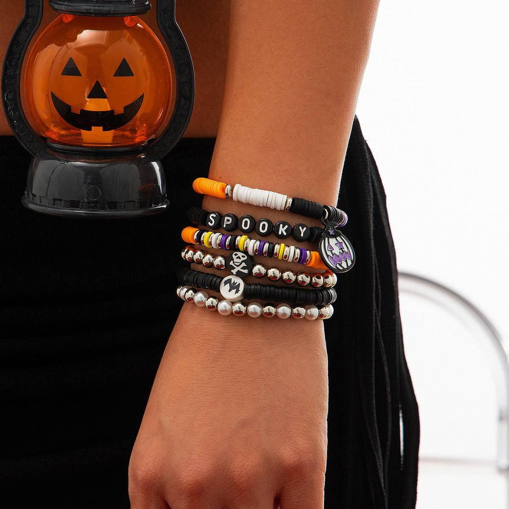 ZA-Zola Bat Crystal Pumpkin Bracelet Set - ZA-Zola