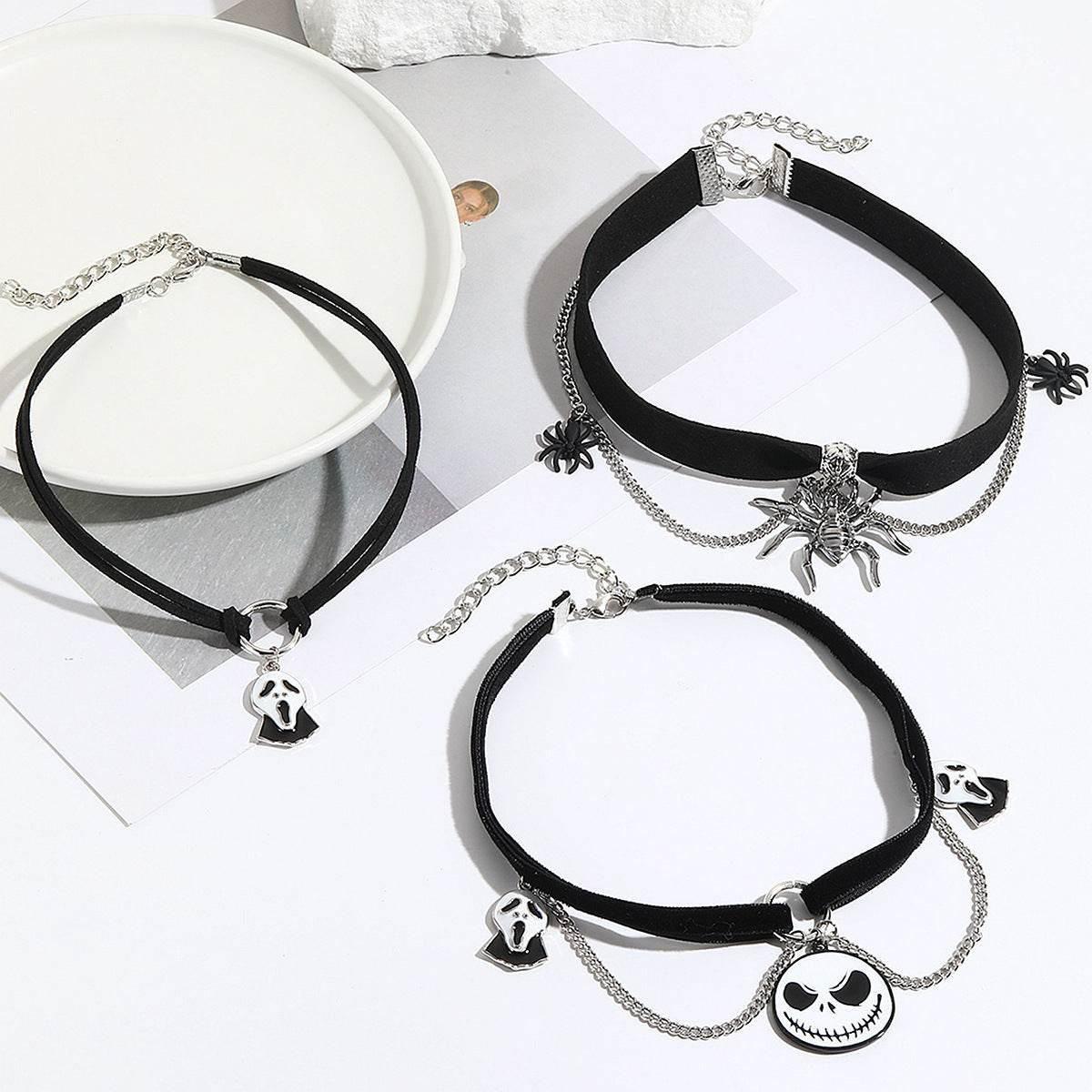 ZA-Zola Halloween Bat Ghost Skull Necklace - ZA-Zola