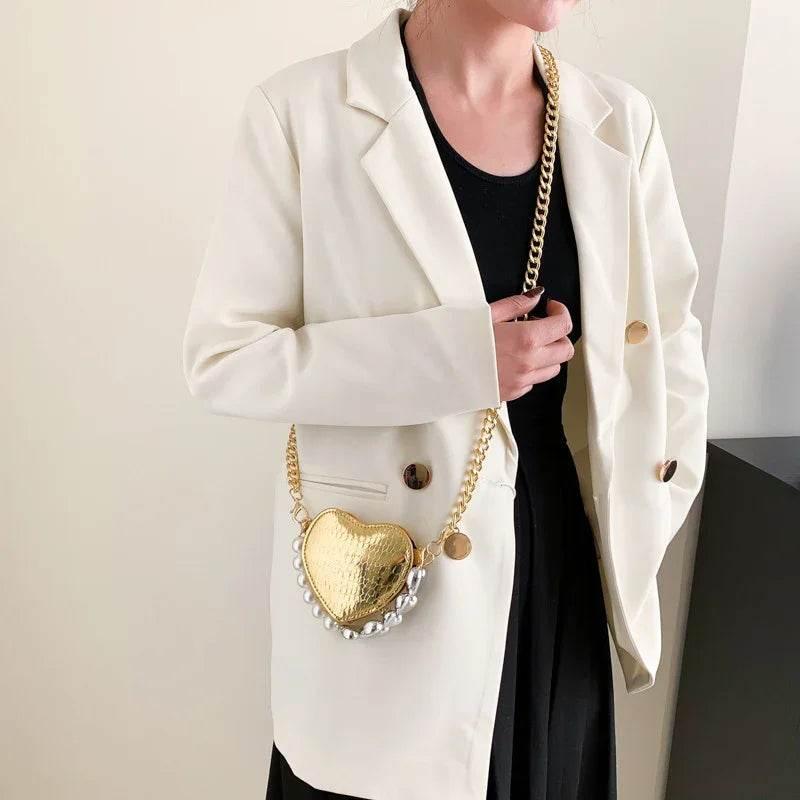 Mini Heart-Shaped Pearl Handbag | Cute Candy Color Bag - ZA-Zola