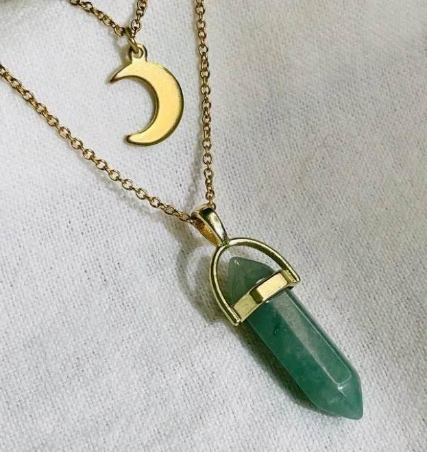 Moon Hexagonal Column Pendant Necklace – Women - ZA-Zola