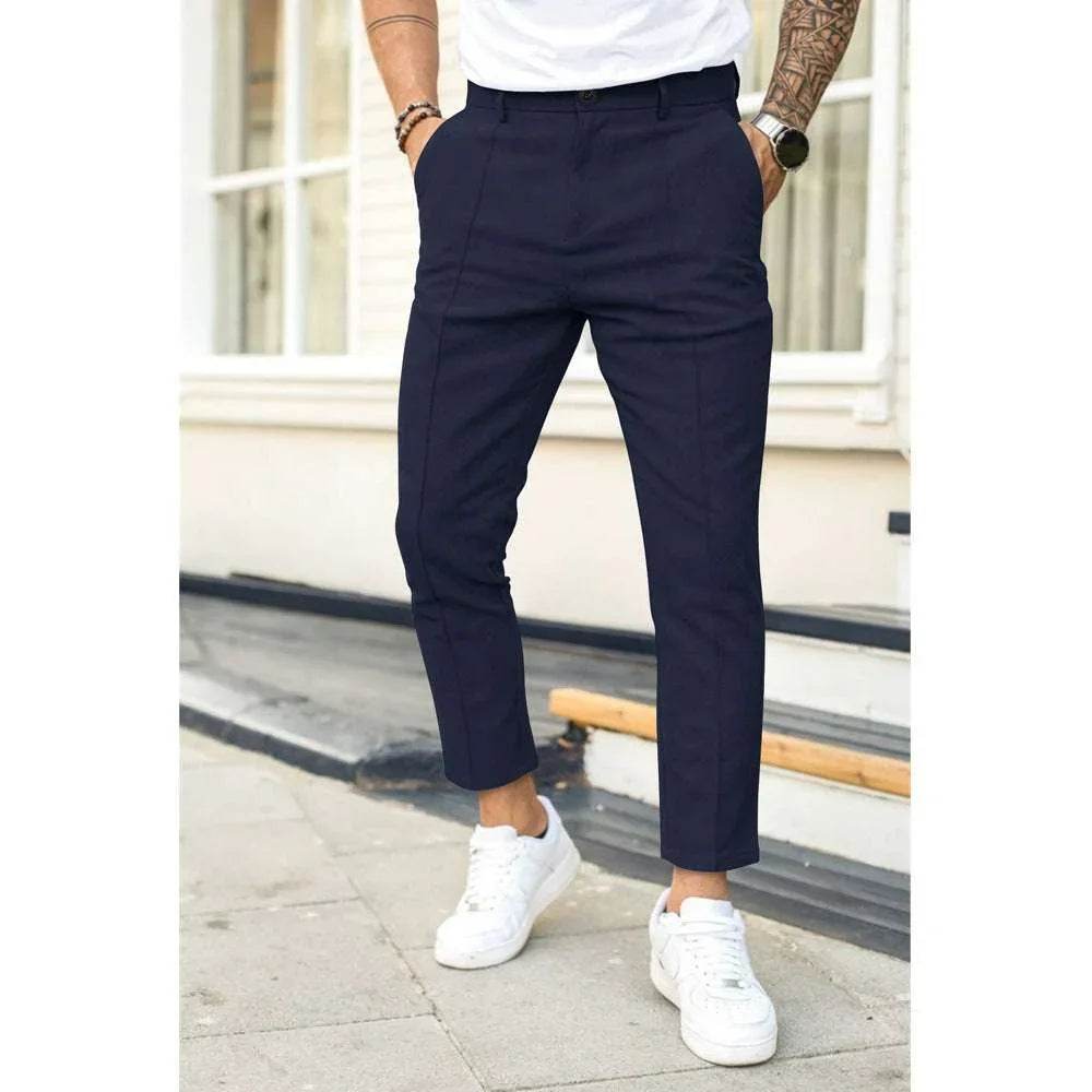 Men's Double Fold Line Casual Suit Pants - ZA-Zola