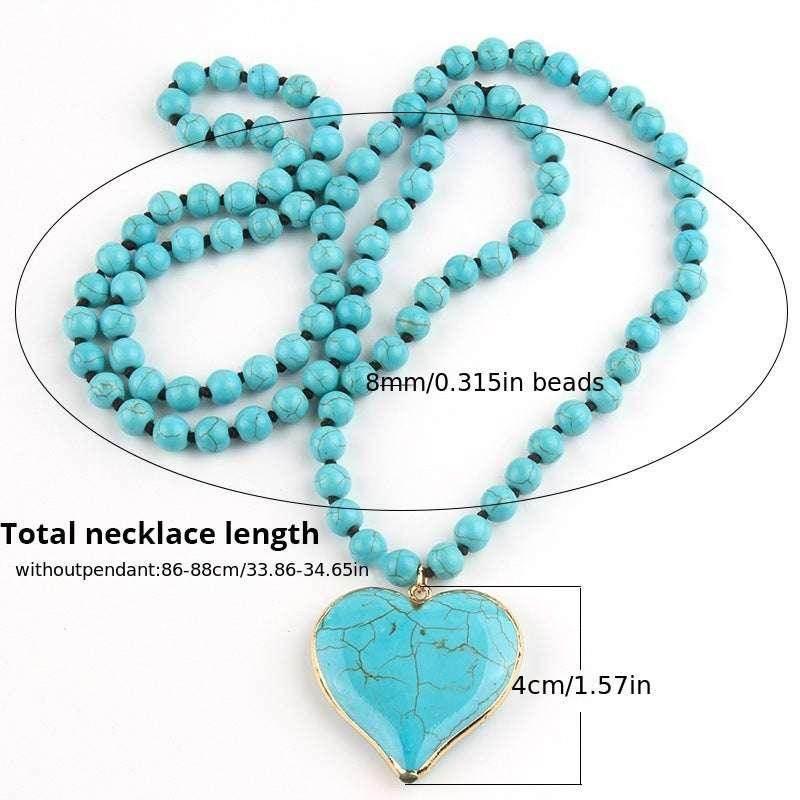 Boho Heart Beaded Necklace – Handmade & Ethnic - ZA-Zola
