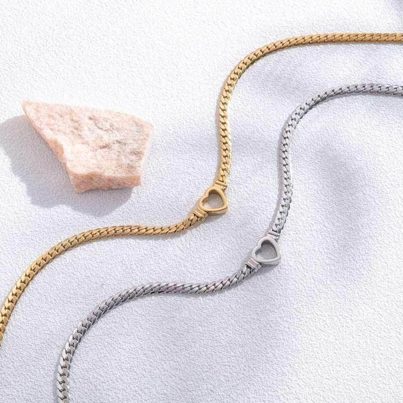 Hollow Heart Titanium Steel Bracelet | Unisex Jewelry - ZA-Zola