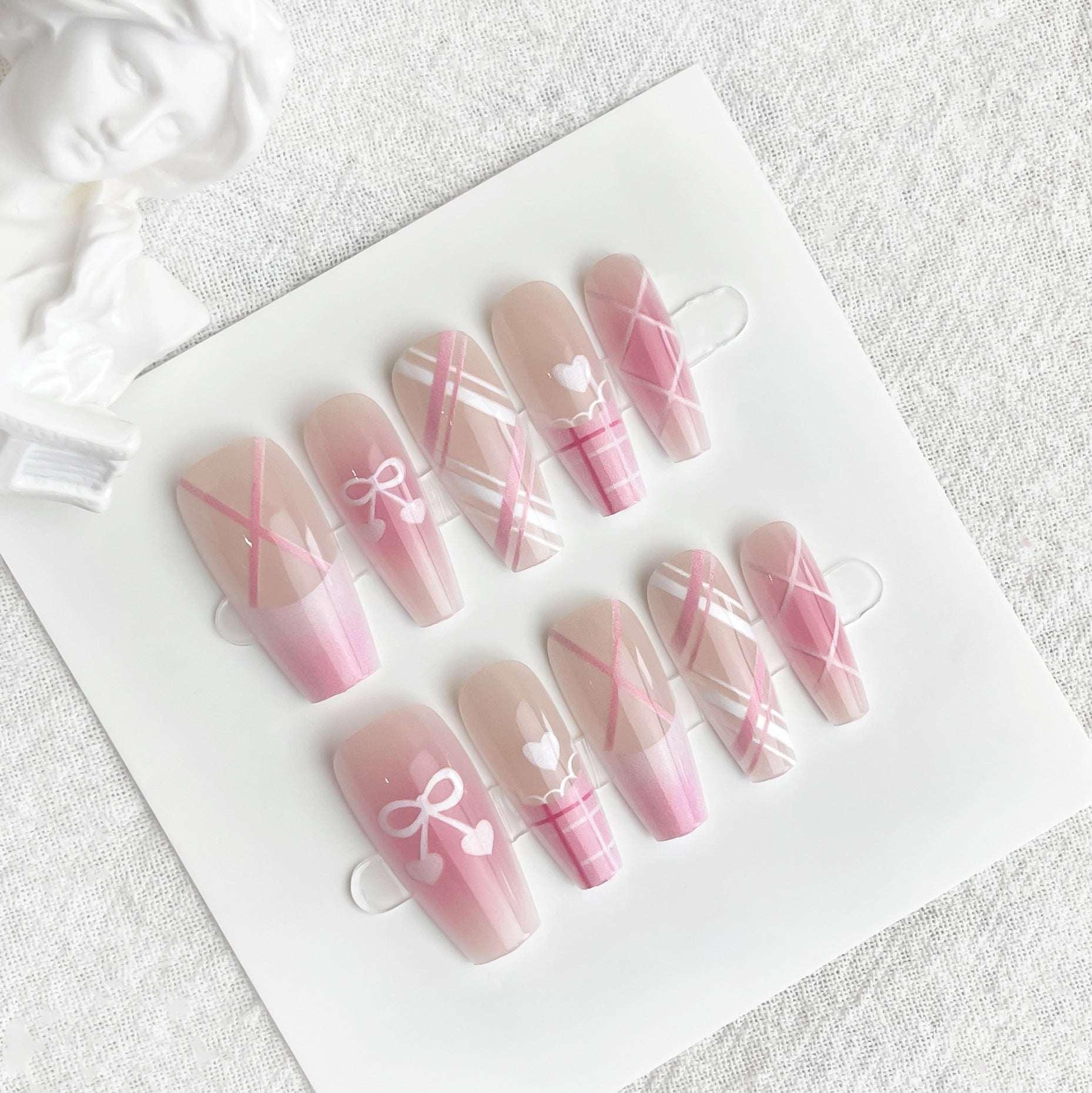 Butterfly Fake Nail Tips – Dopamine Sweet French Style - ZA-Zola