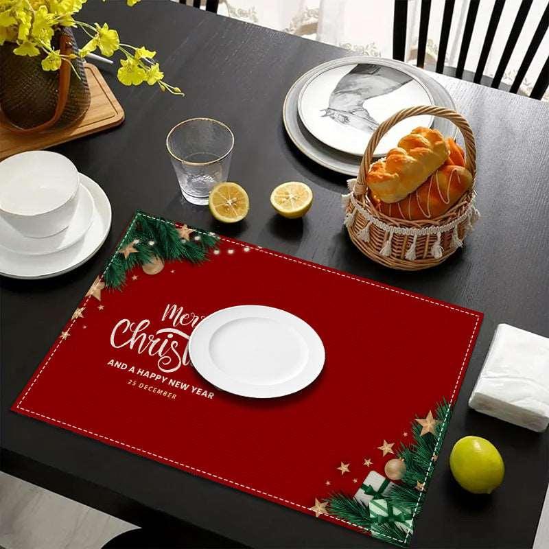 Christmas Linen Placemat – Holiday Table Décor & Blessing Letters - ZA-Zola