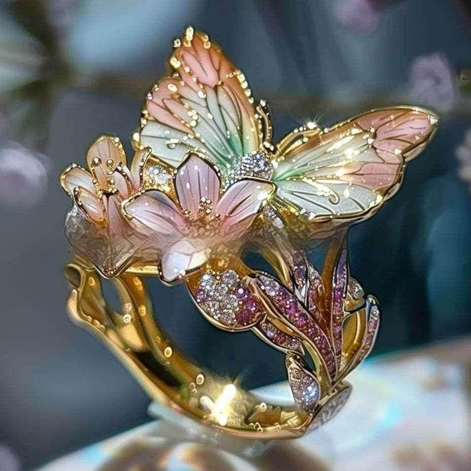 Elegant Butterfly Ring for Women Adjustable Open - ZA-Zola