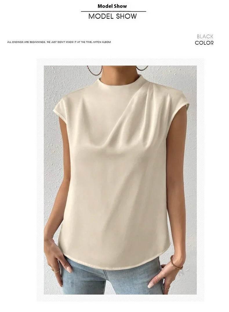 Satin Sleeveless Summer Top – Chic Loose Fit Blouse - ZA-Zola