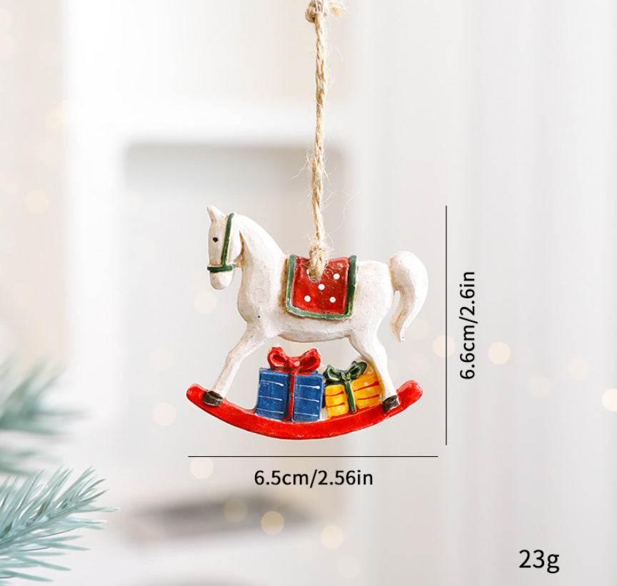 Christmas Cartoon Elk Ornaments Festive Resin Décor - ZA-Zola