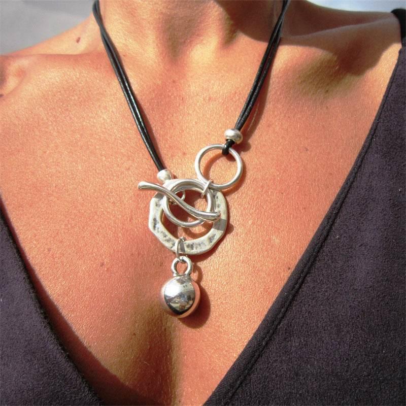Ring Necklace – Bohemian Leather Design for Women - ZA-Zola