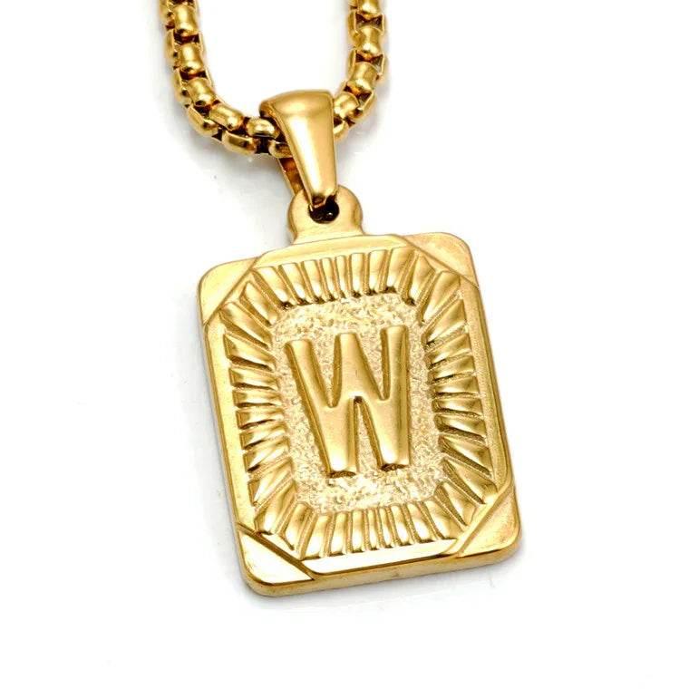 18K Gold Letter Pendant Pearl Chain Necklace - ZA-Zola