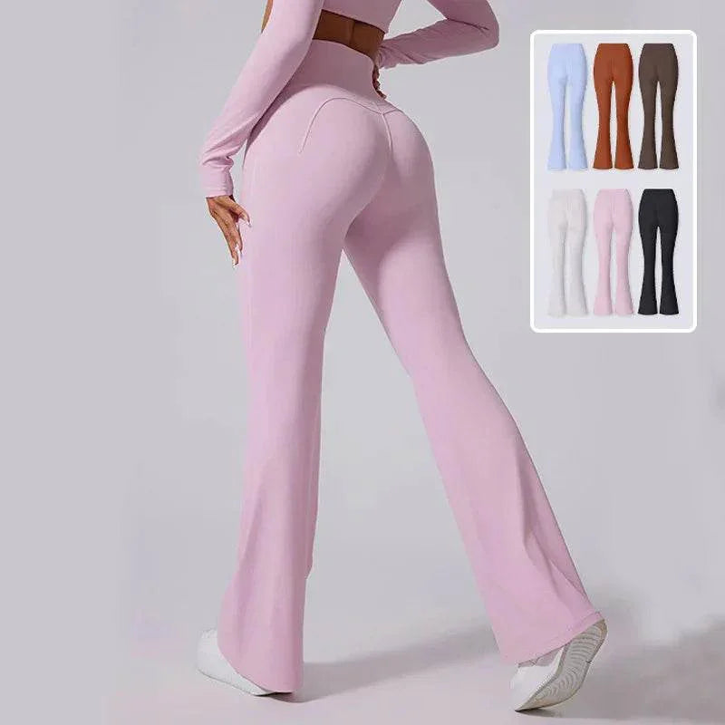 Women’s Flared Yoga Pants – High Waist Fitness Trousers - ZA-Zola