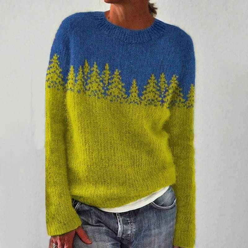 Women’s Sea Blue Pullover Sweater Top - ZA-Zola