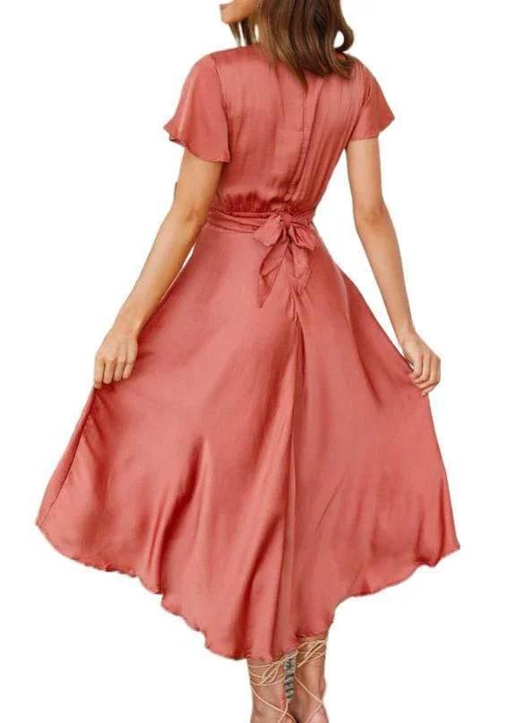 Summer Irregular V-Neck Dress – Light & Breezy - ZA-Zola