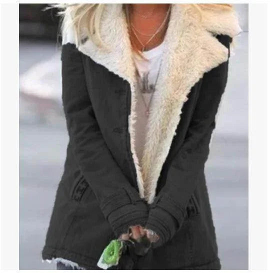 Women Winter Warm Coat – Elegant Slim Lapel Outerwear - ZA-Zola