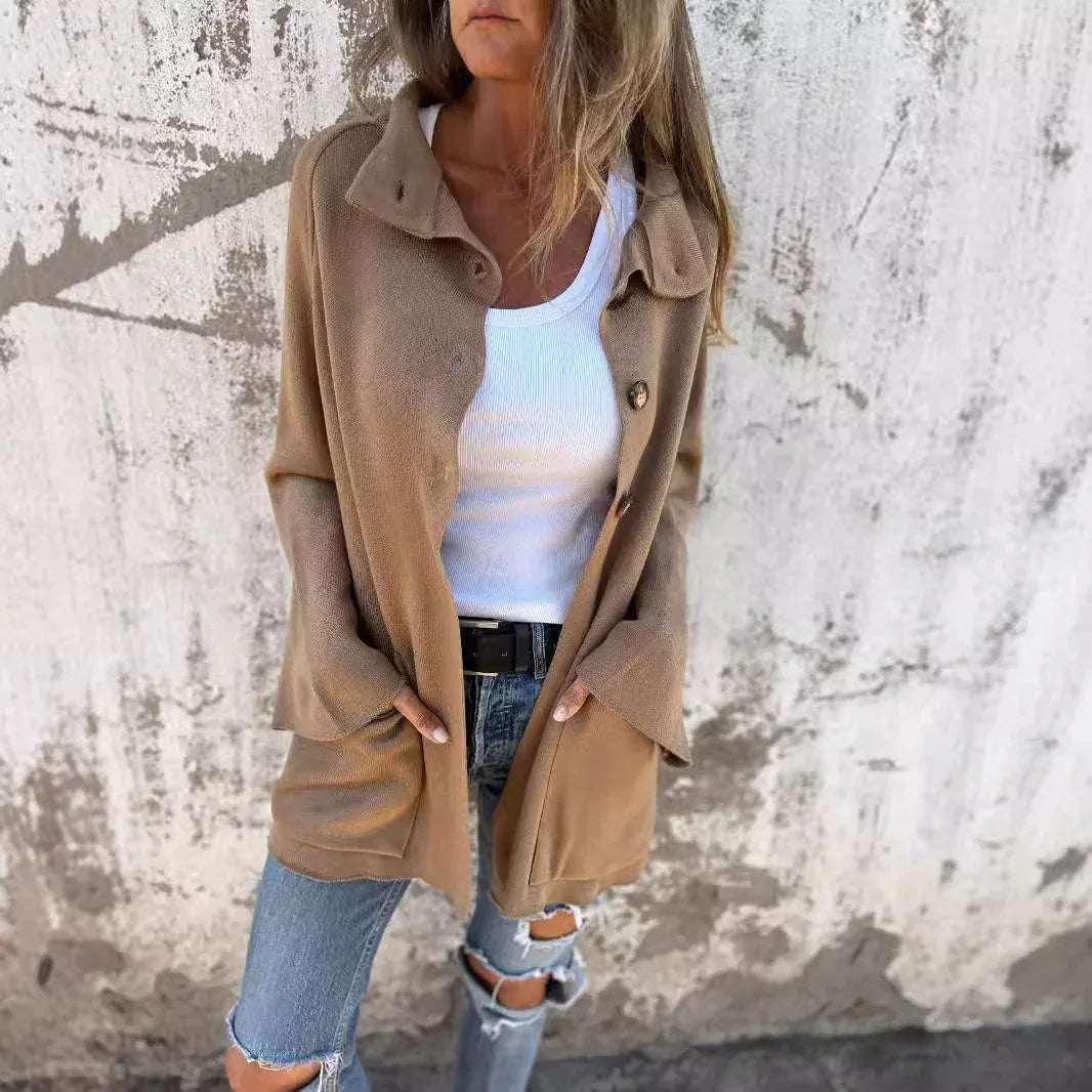 Women Knitted Coat – Lapel Cardigan Jacket - ZA-Zola