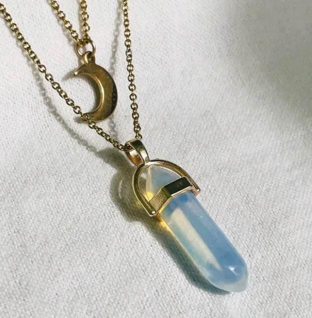 Moon Hexagonal Column Pendant Necklace – Women - ZA-Zola