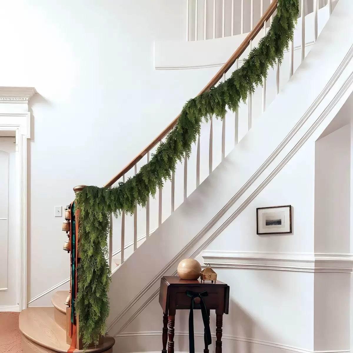 Christmas Pine Needle Garland | Soft Rubber Norfolk Pine Rattan - ZA-Zola