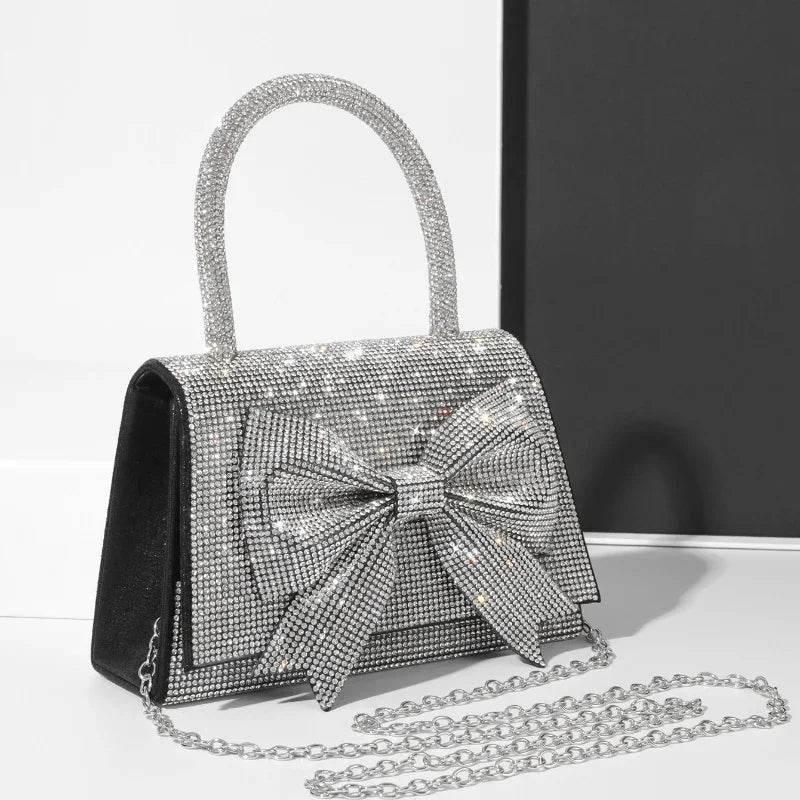 Luxury Full Diamond Bow Handbag | Light Street Trend Bag - ZA-Zola