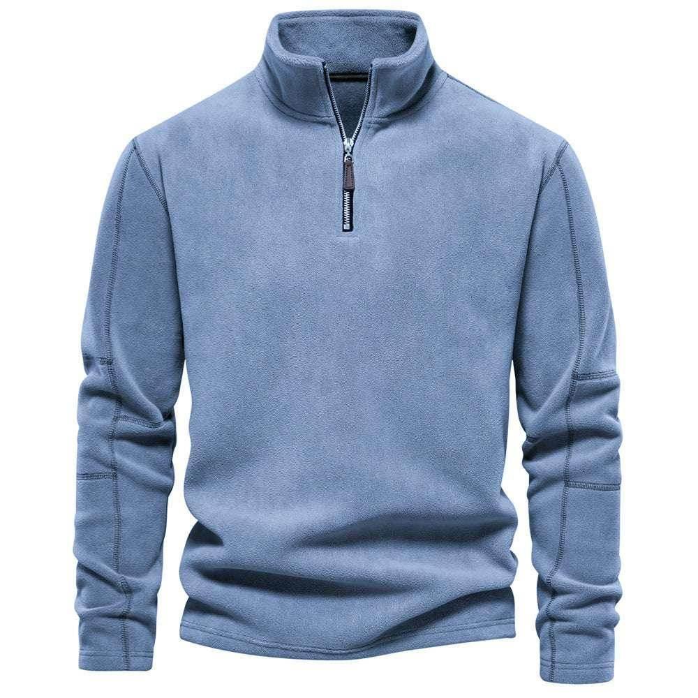 Men's Stand-Collar Fleece Sweatshirt - Winter Pullover - ZA-Zola
