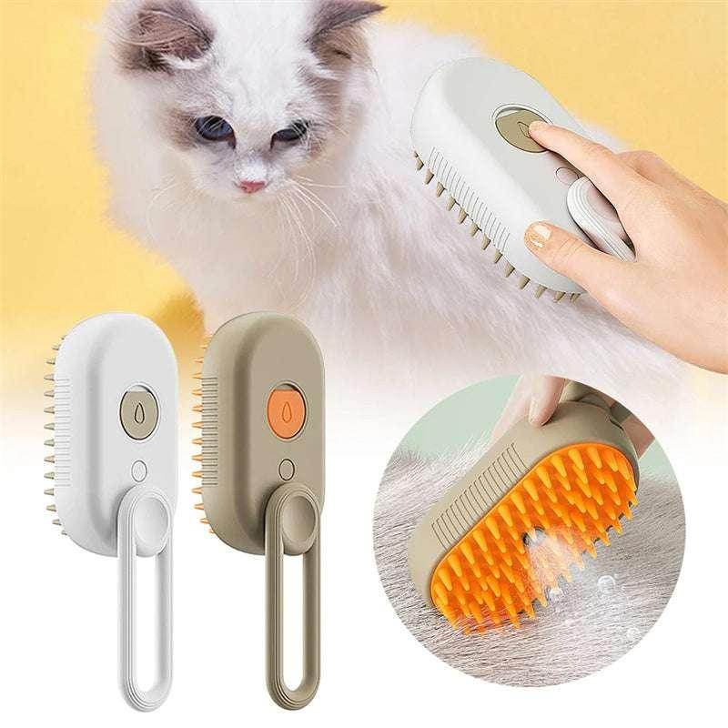 3-in-1 Steam Pet Brush – Grooming, Massage & Hair Removal - ZA-Zola