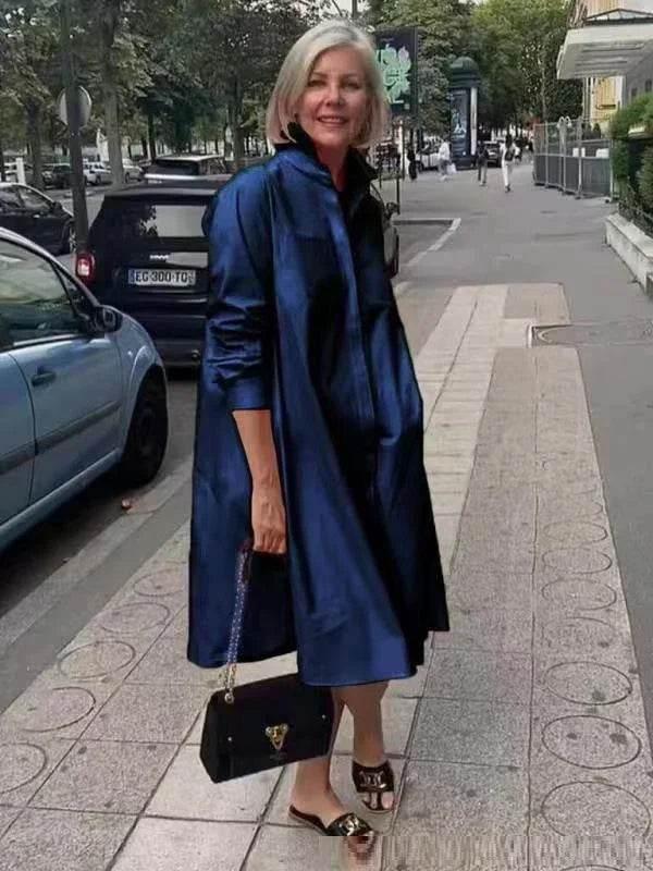 Solid Color Long Sleeve Shirt Dress for Women - ZA-Zola
