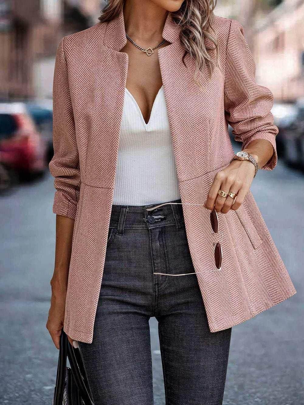 Shop Slim-Fitting Woolen Jacket for Women | Stylish Commuting Overcoat - ZA-Zola