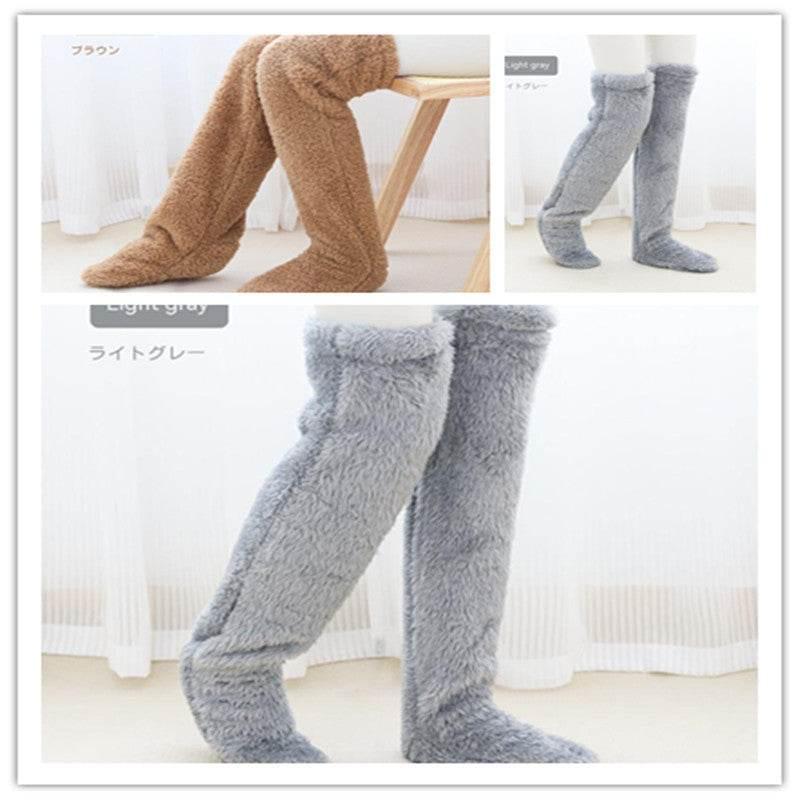 Comfort Over Knee High Fuzzy Socks – Warm Winter Stockings - ZA-Zola