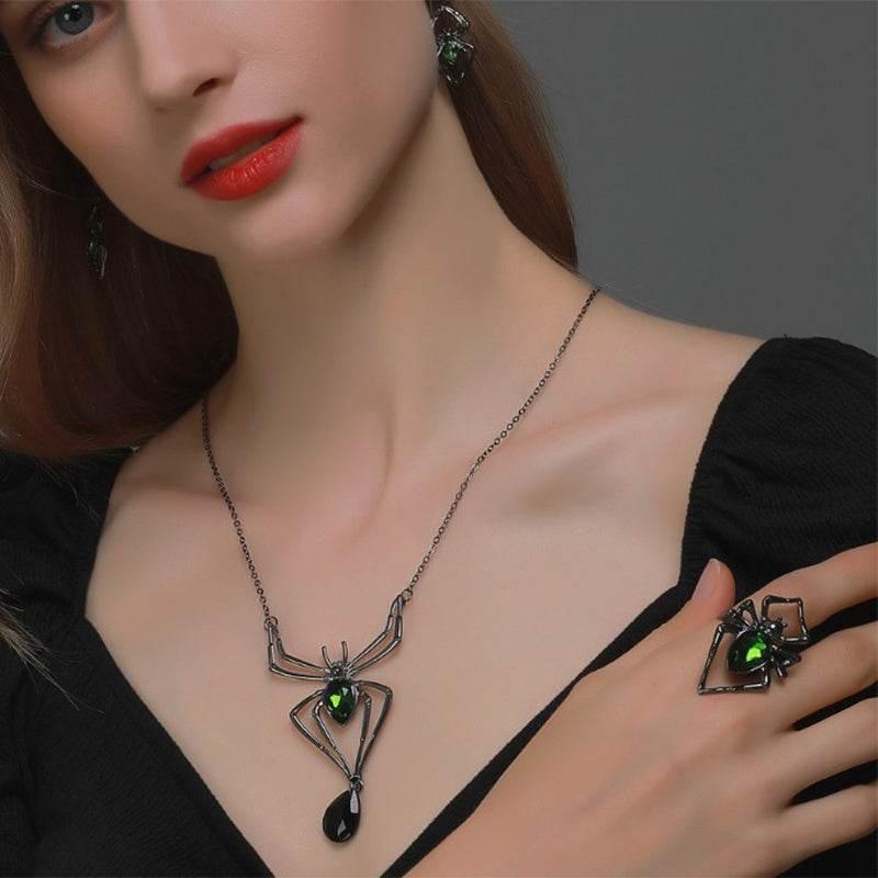 ZA-Zola Halloween Spider Necklace & Ring Set - ZA-Zola