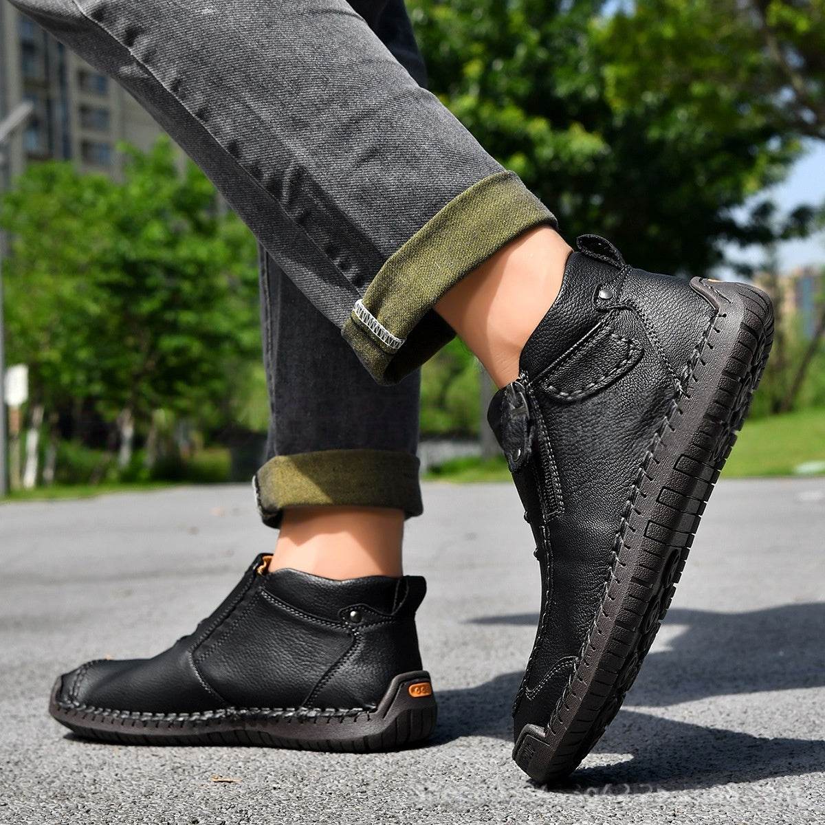 Men’s Flats Ankle Boots | Casual Side Zipper Fashion Shoes - ZA-Zola