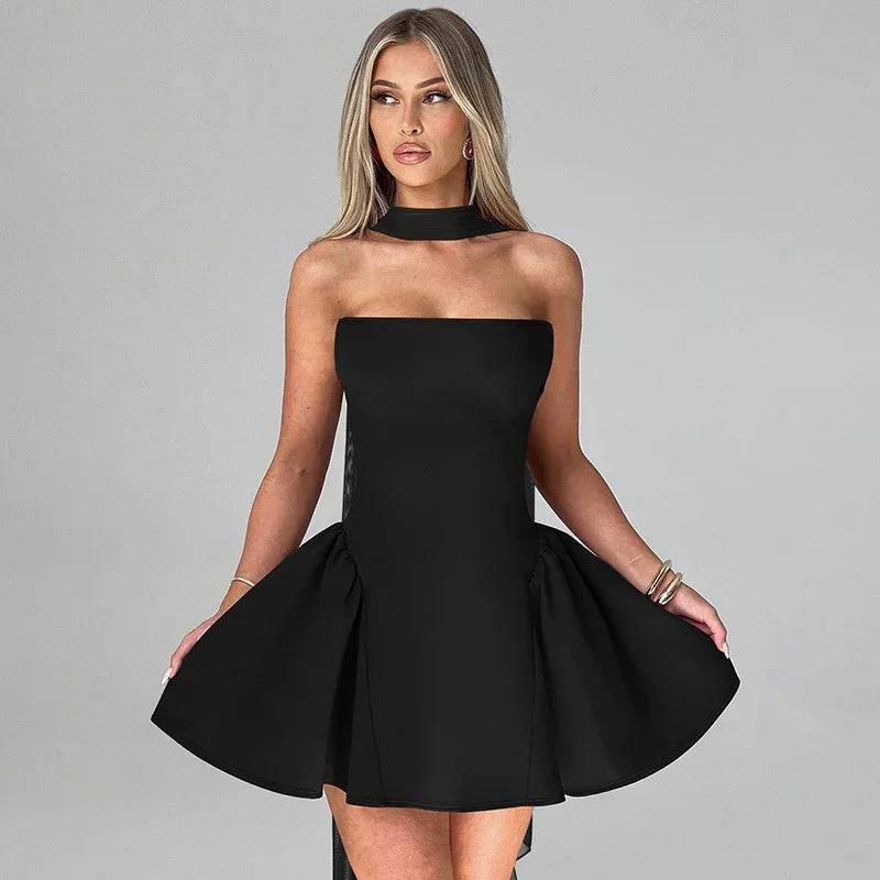 Sexy Tube Top Dress - Back Zipper Party Mini Dress - ZA-Zola