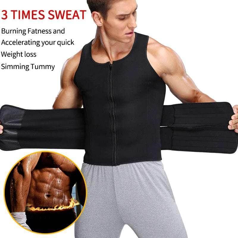 Men's Double Belt Sauna Vest Waist Trainer Body Shaper - ZA-Zola