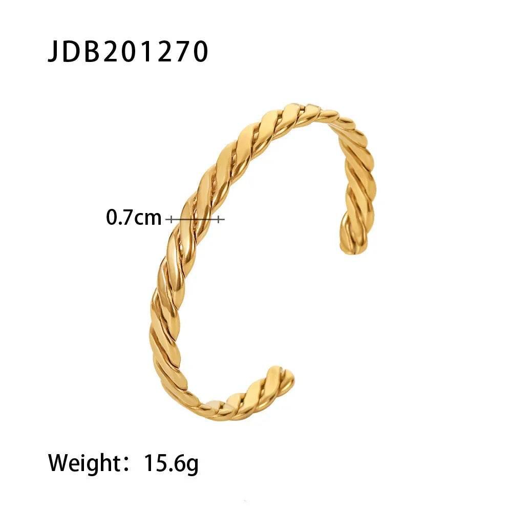 Gold-Plated Zirconia Bracelet – Stainless Steel Chic - ZA-Zola