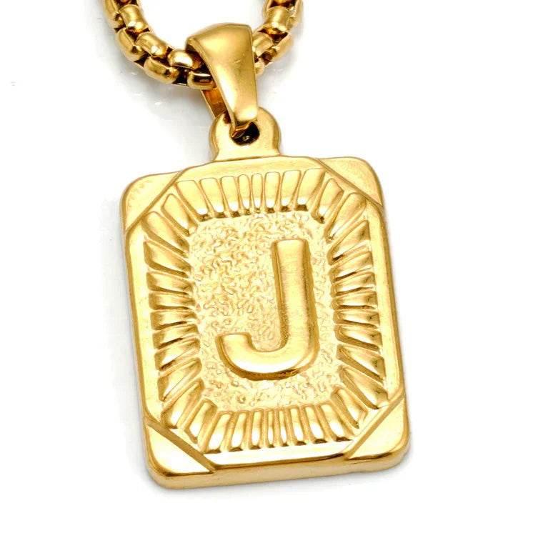 18K Gold Letter Pendant Pearl Chain Necklace - ZA-Zola