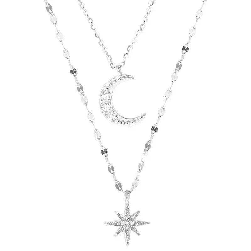 Shop Astral Moon Double Necklace – Elegant Star Design - ZA-Zola
