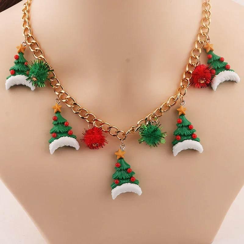 Shop Creative Christmas Tree & Santa Necklace – Stylish - ZA-Zola