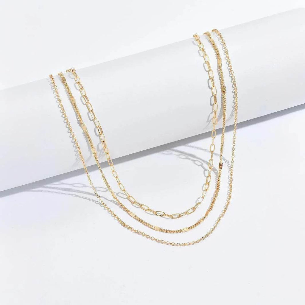 Simple Retro Geometric Multi-Layer Necklace – Buy Now - ZA-Zola