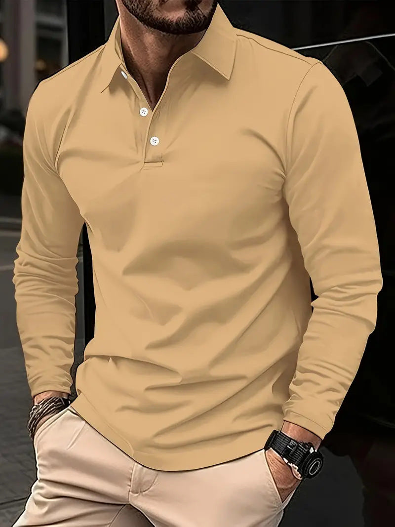 Men’s Long Sleeve Polo Casual Shirt | ZA-Zola